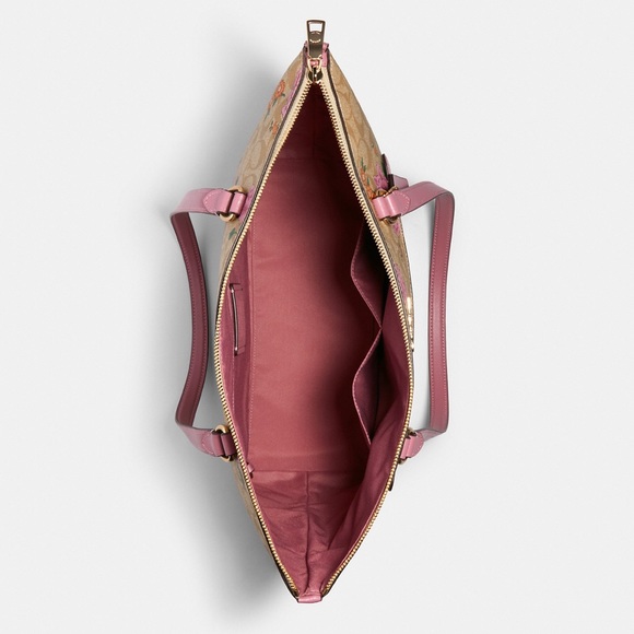 NWT💃Coach Gallery Tote Bag In Signature Canvas With Prairie Rose - Picture 2 of 10